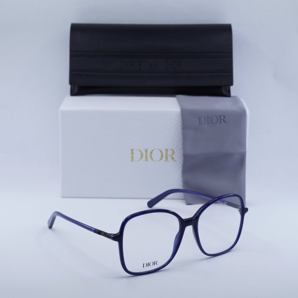 Final Price! Dior MINI CD O B2I 7400 Shiny Blue Eyeglasses 55mm - Picture 3 of 10